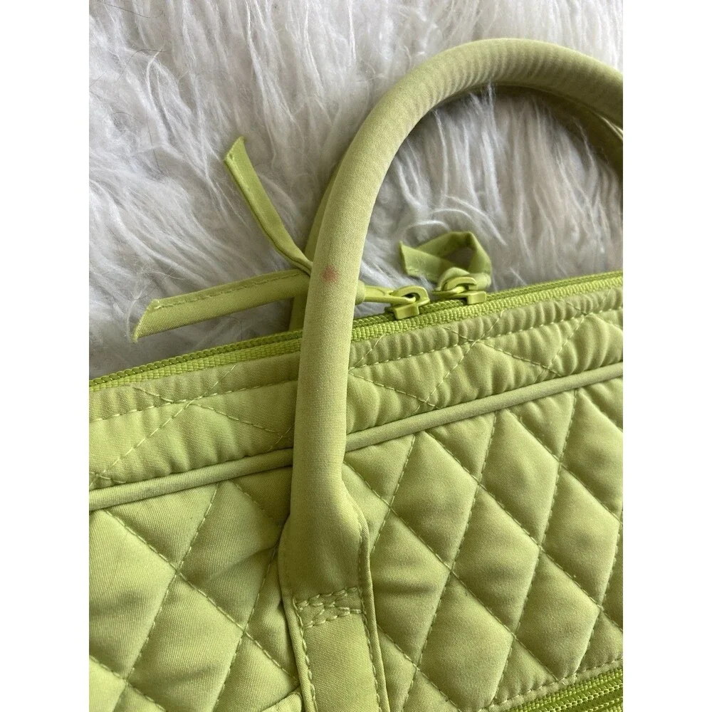 Vera Bradley Commuter Laptop Case Bag Shoulder Strap Key Lime Microfiber Large